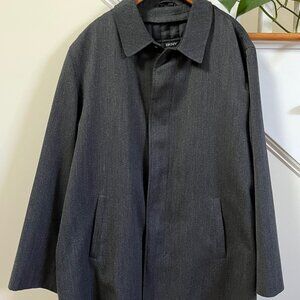 DKNY Men's Wool Blend Coat in Gray, Size XL